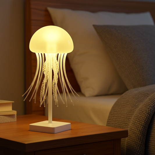Jellyfish Night Lamp – 7-Color LED, Rotating Tentacles, Cute Room Decor & Gift.